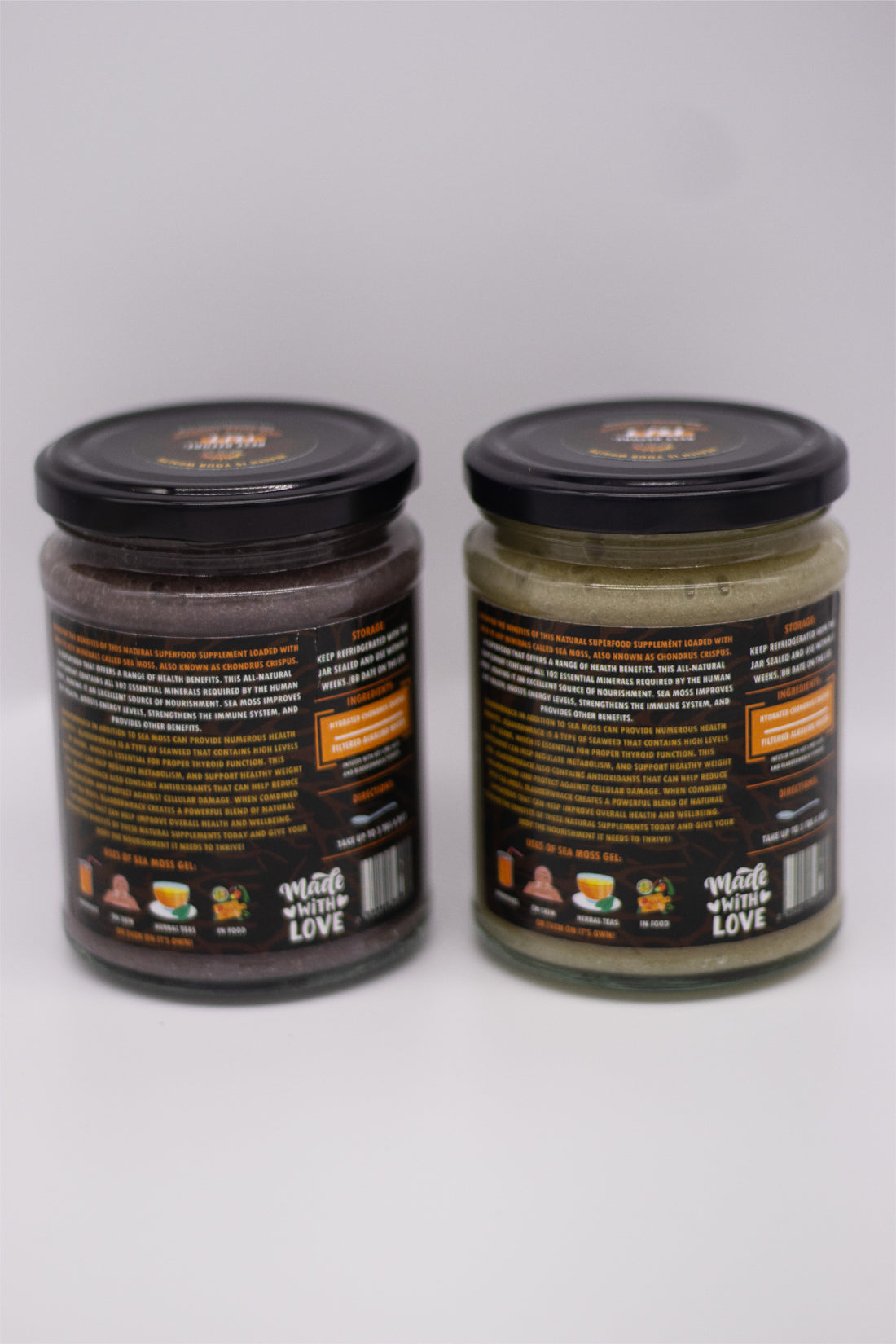 2 Key Lime &amp; Bladderwrack Wildcrafted Sea Moss Gels - 600ML (1 Golden and 1 Purple)