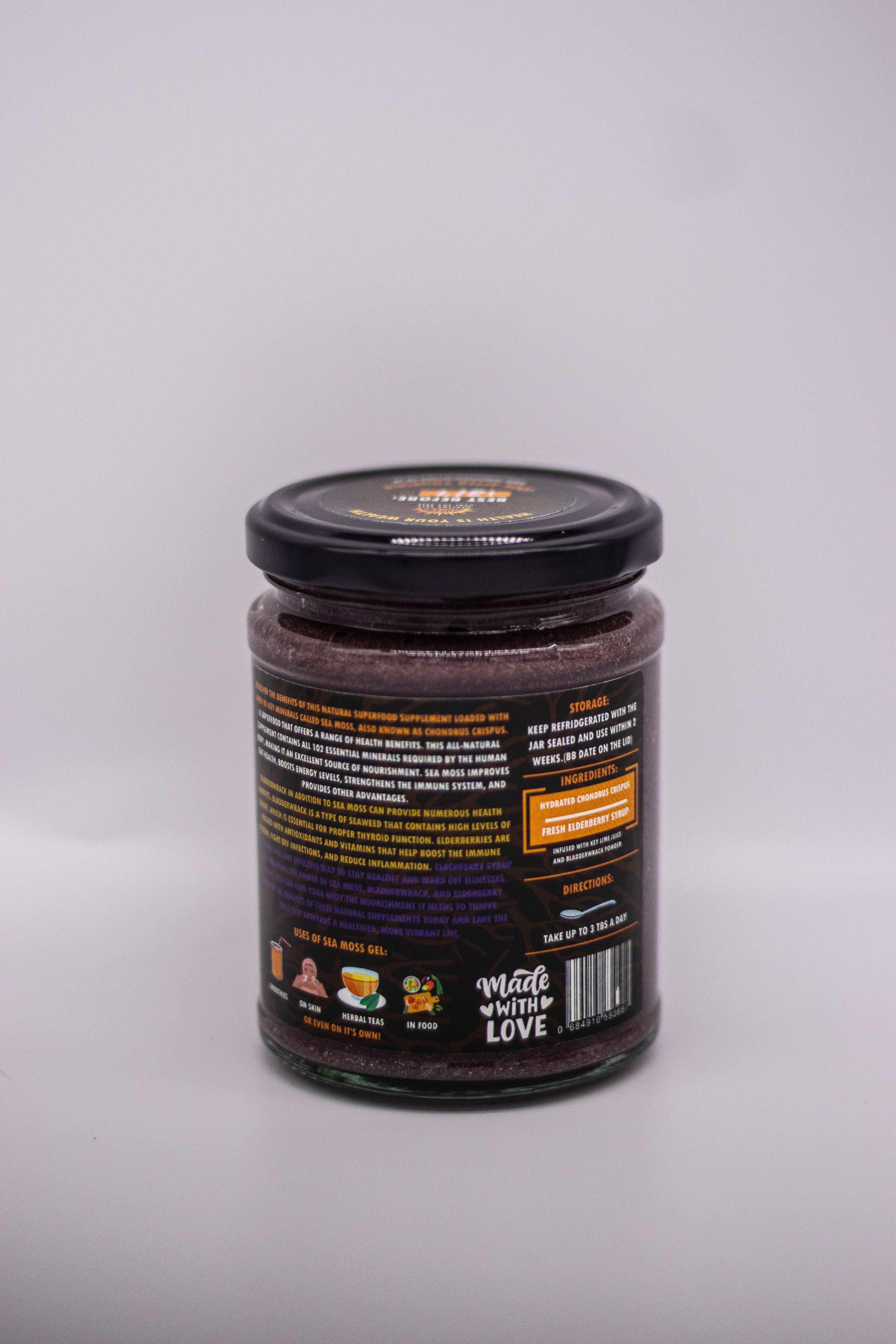 Elderberry &amp; Key Lime - Purple WildCrafted Sea Moss Gel