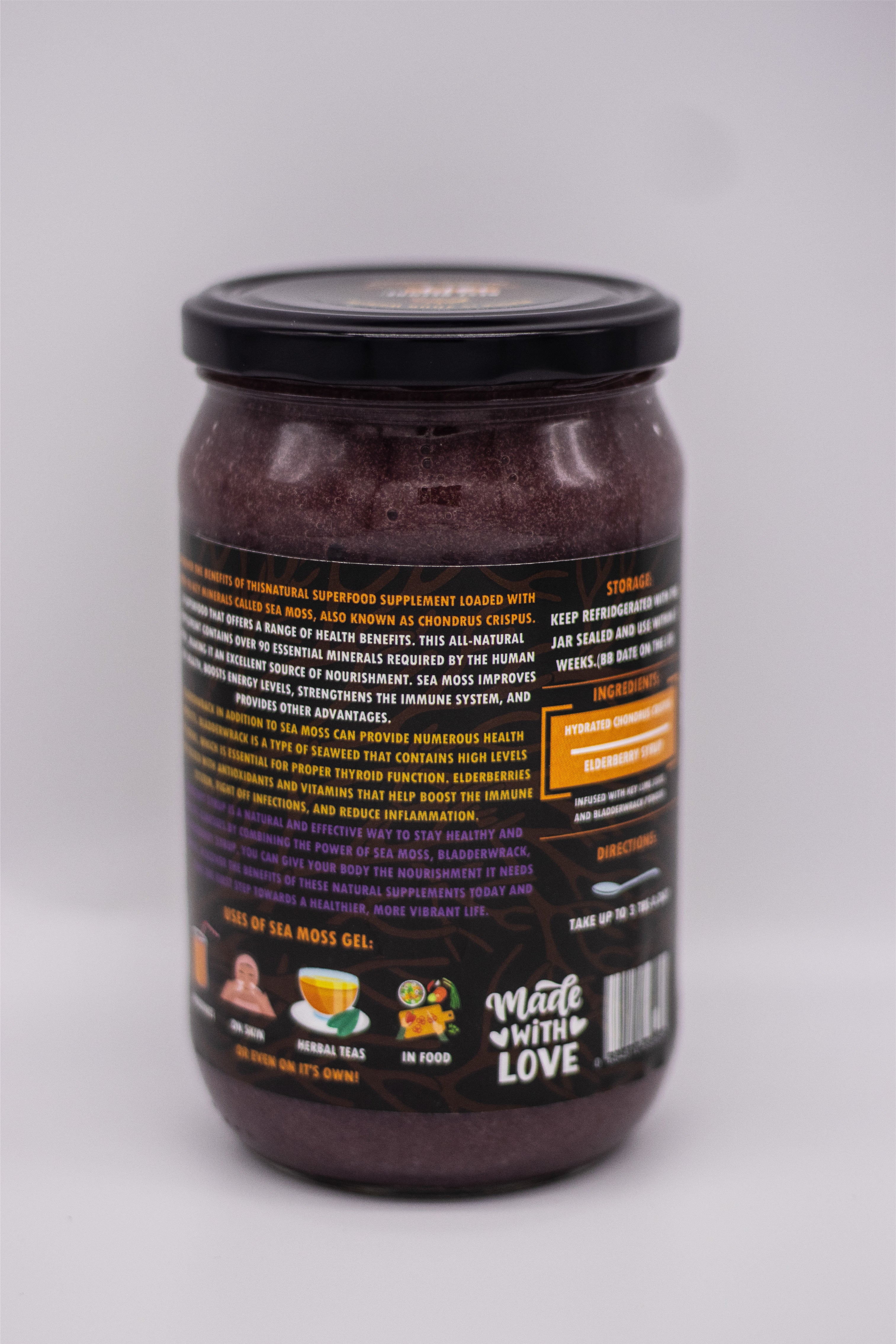 Elderberry &amp; Key Lime - Purple WildCrafted Sea Moss Gel